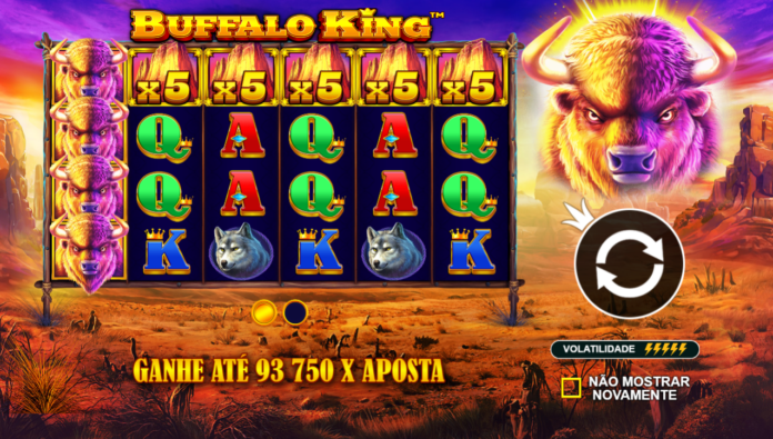 Explore a vida selvagem americana e ganhe grandes prêmios no slot Buffalo King! Imagem: Divulgação/Pragmatic Play